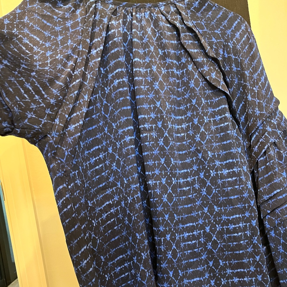 MISA Los Angeles Victoire Shibori Dyed Puff-Sleeve TopSz XS & Small - Picture 6 of 9